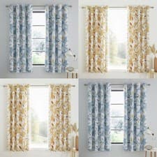 Image of Catherine Lansfield Inga Leaf Lined Eyelet Curtains