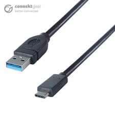 Image of connektgear 2m USB 3.0 Charge and Sync Cable A Male to Type C Male - SuperSpeed