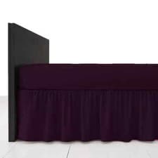Image of Plain Fitted Base Valance Sheet Poly Cotton Bed Skirt Single Double Super King