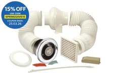 Image of Manrose 100mm In-Line Bathroom Extraction Fan Kit with LED Lamp LEDSLCFDTCN