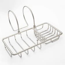 Image of Signature Hardware RS-0910-BN Soap Basket with Sponge Holder - Brushed Nickel