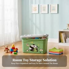 Image of Lidded Wheeled Crate Large Capacity Household Storage particle-proofresistant
