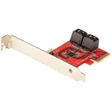 Image of Startech Sata Pcie Card 4 Port Pcie Sata Expansion Card 6Gbps Stacked Connectors