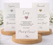 Image of Will You Be My Bridesmaid Card Maid of Honour Card Flower Girl Witness Card