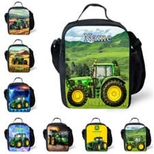 Image of John Deere Tractor Personalised Insulated Lunch Bag Leakproof Food Box
