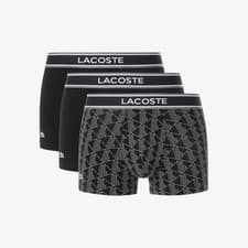 Image of Lacoste Monogram Cotton Stretch Trunks 3 Pack | Cotton Jersey