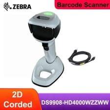 Image of Zebra DS9908-HD4000WZZWW Barcode Scanner 1D/2D Imager Handsfree W/ USB Cable