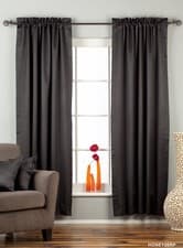 Image of Black Rod Pocket 90% blackout Curtain / Drape / Panel - Piece