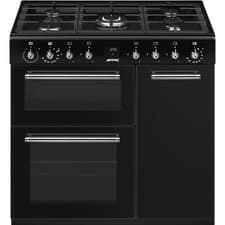 Image of Smeg 90cm Dual Fuel Range Cooker CX93GMBL - Black -CONTACT STORE FOR DELIVERY