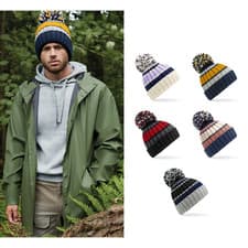 Image of Beechfield Hygge striped beanie B392 - Heavyweight ribbed knit design