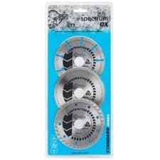 Image of OX Tools Diamond Blade Triple Pack 115/22.23mm Multicoloured X3-GTT-115/22
