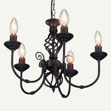 Image of Madison Chandelier Ceiling Light - Black and Antique Bronze - Classical Vintage