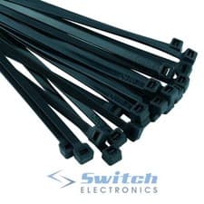 Image of Black Nylon Cable Ties Zip Ties Wraps - Various Sizes - Packs of 100