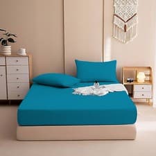 Image of Fitted Sheet 11''/28cm Deep, 200TC Egyptian Cotton Single 4FT Double King Super
