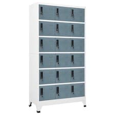 Image of Locker Cabinet Light Grey and Dark Grey 90x40x180 cm Steel