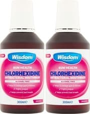 Image of Wisdom Chlorhexidine Antibacterial Mouthwash ORIGINAL 300ml PACK OF 2