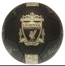 Image of Liverpool FC Official Phantom Crest Black & Gold Signature Football Size 5 LFC