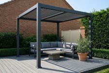 Image of 3m x 3m Aluminium Pergola with manual leuvered roofing