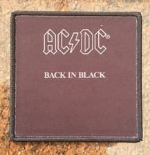 Image of AC/DC Back In Black Album Officially Licensed Standard Patch 9cm x 9cm FREE P&P