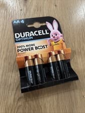 Image of Duracell Optimum AA LR6 MN1500 Alkaline Batteries 4 Pack