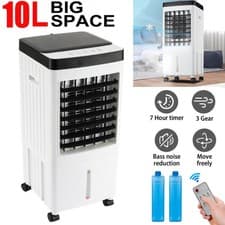 Image of Portable 10L Air Cooler with Touch Remote, 3 Speeds Cooling Fan for Bedroom UK