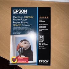 Image of Epson Premium Glossy Photo Paper 10x15cm 40 Sheets NEW SEALED