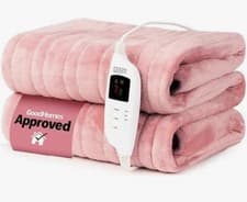 Image of LIVIVO Heated Electric Over Blanket pink  Micro Fleece Throw 160x130cm