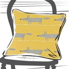 Image of Scion Mr Fox Sunflower Gull And Chalk Cushion 16x16"