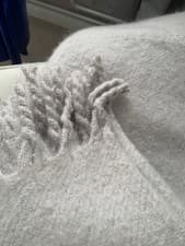 Image of Mohair Style Sofa Throw Natural/ Grey