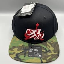 Image of Air Jordan Pro Hat Men Black Red Camouflage Jumpman Nike Air Snap Back Cap New