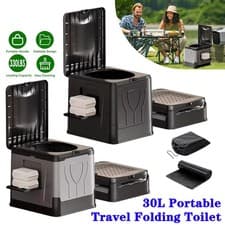 Image of 30L Mobile Toilet Portable Travel Folding Toilet with  Roll Trash & Storage Bags