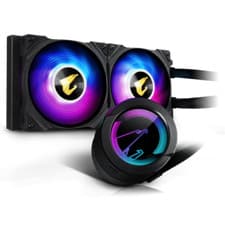 Image of Gigabyte AORUS WATERFORCE 240 AIO Liquid Cooler ARGB lighting display LGA1700