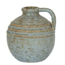 Image of Capella Krater Large Jug Ceramic Vase 23cm Grey Living Room Display UK