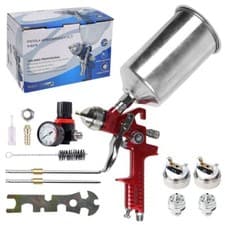 Image of Spray Gun 1.4mm 1.7mm 2.5mm Nozzle Gravity Feed HVLP Paint +1000ML Aluminum Cup