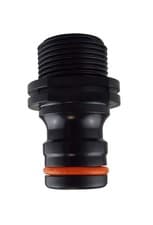 Image of Male Tap Connector 3/4" BSPM - Max Flo, Black/Orange