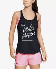 Image of Women’s Size M Under Armour Black  ‘Graphic Script’ Tank Top (1330343-001)BNWT