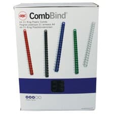Image of Gbc Combbind Binding Plastic Office Combs A4 22Mm Black (Pack Of 100) 4028602