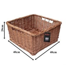 Image of Large Square Wicker Storage Basket Xmas Hamper Rattan Shelf Unit Display Tidy