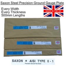Image of Ground Flat Stock Gauge Plate O1 Steel. Every Metric Thickness + Width x 500mm