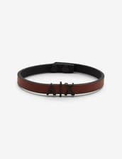 Image of ARMANI EXCHANGE AXG0054001 MENS BROWN LEATHER BRACELET PLUS GIFT BOX POUCH *NEW*