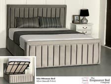 Image of Isla Gas Lift Ottoman Bed Frame Velvet Esupasaver Quality Beds Made in England
