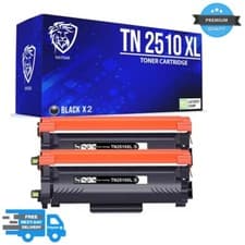 Image of Twin Pack Brother TN-2510XL High Capacity Black Toner Cartridge For DCP-L2620DW