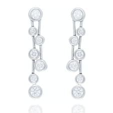 Image of 18ct White Gold 0.95ct Diamond Scatter Drop Earrings