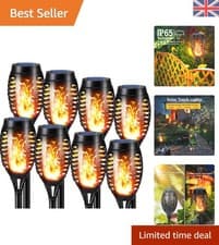Image of 8 Pack Solar Flickering Dancing Flame Lights Waterproof Solar Torch Lights fo...