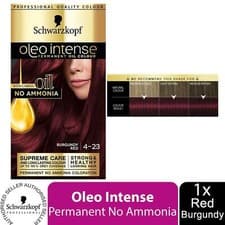 Image of Schwarzkopf Oleo Intense Permanent Oil Colour, 4-23 Burgundy Red, 1pk 2pk or 3pk
