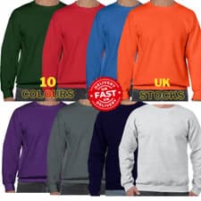 Image of Mens Sweatshirt Heavy Blend Crew Neck Plain Jumper Pullover Casual High Quality