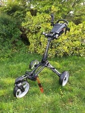 Image of Caddytek CaddyLite Auto+360 Golf Trolley Auto-Fold Swivel Wheel - Dark Grey