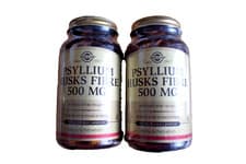 Image of 2 X 200 Solgar Psyllium Husks Fibre 500mg Vegetable Capsules