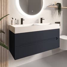 Image of 1200mm Anthracite Wall Hung Double Vanity Unit with Basins BUN/BeBa_27205/78098