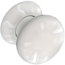 Image of Securit Ceramic Door Knobs White Pair 60mm Mortice Porcelain Handle Brass Rose